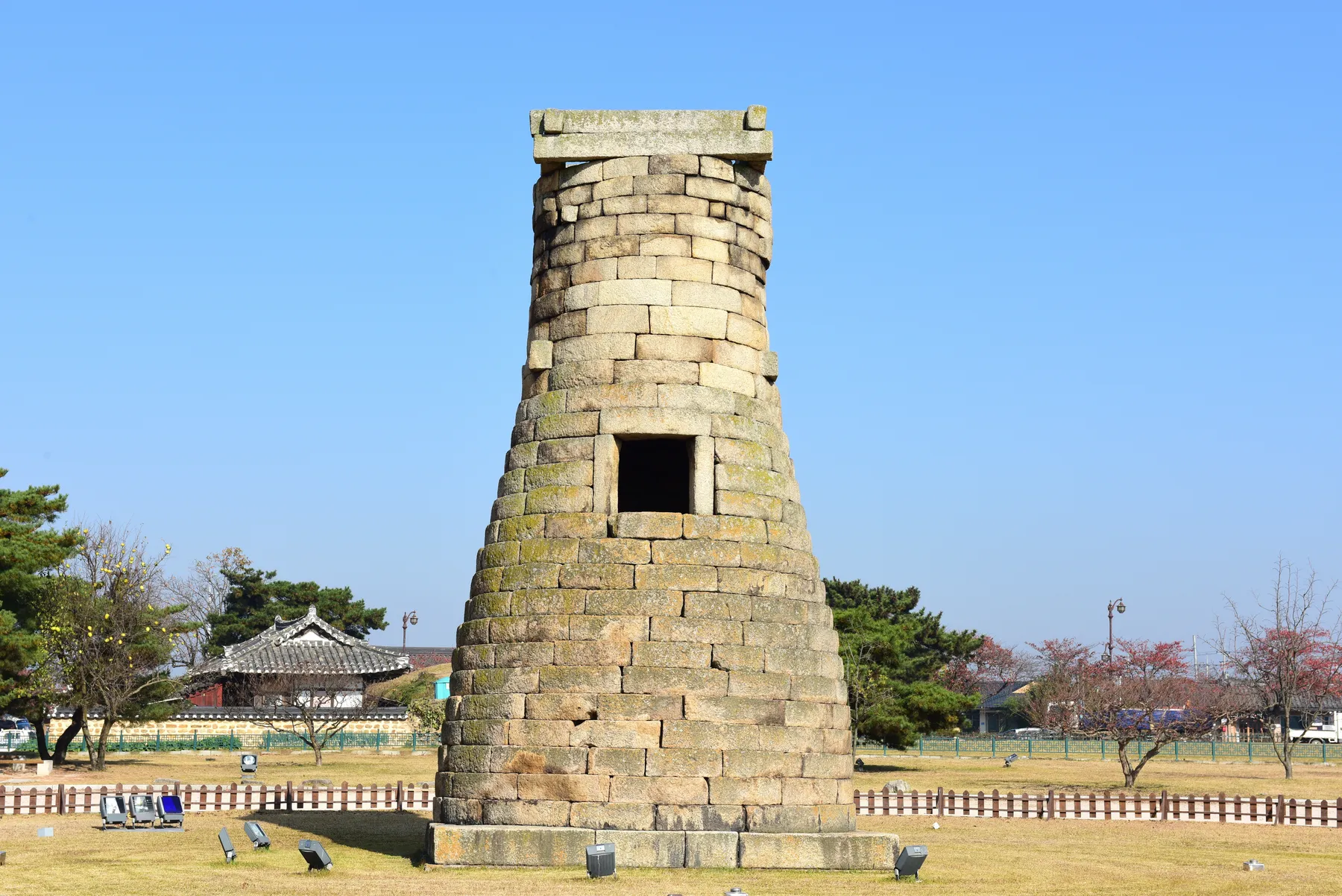 Cheomseongdae, a bottle-shaped stone observatory tower in Gyeongju