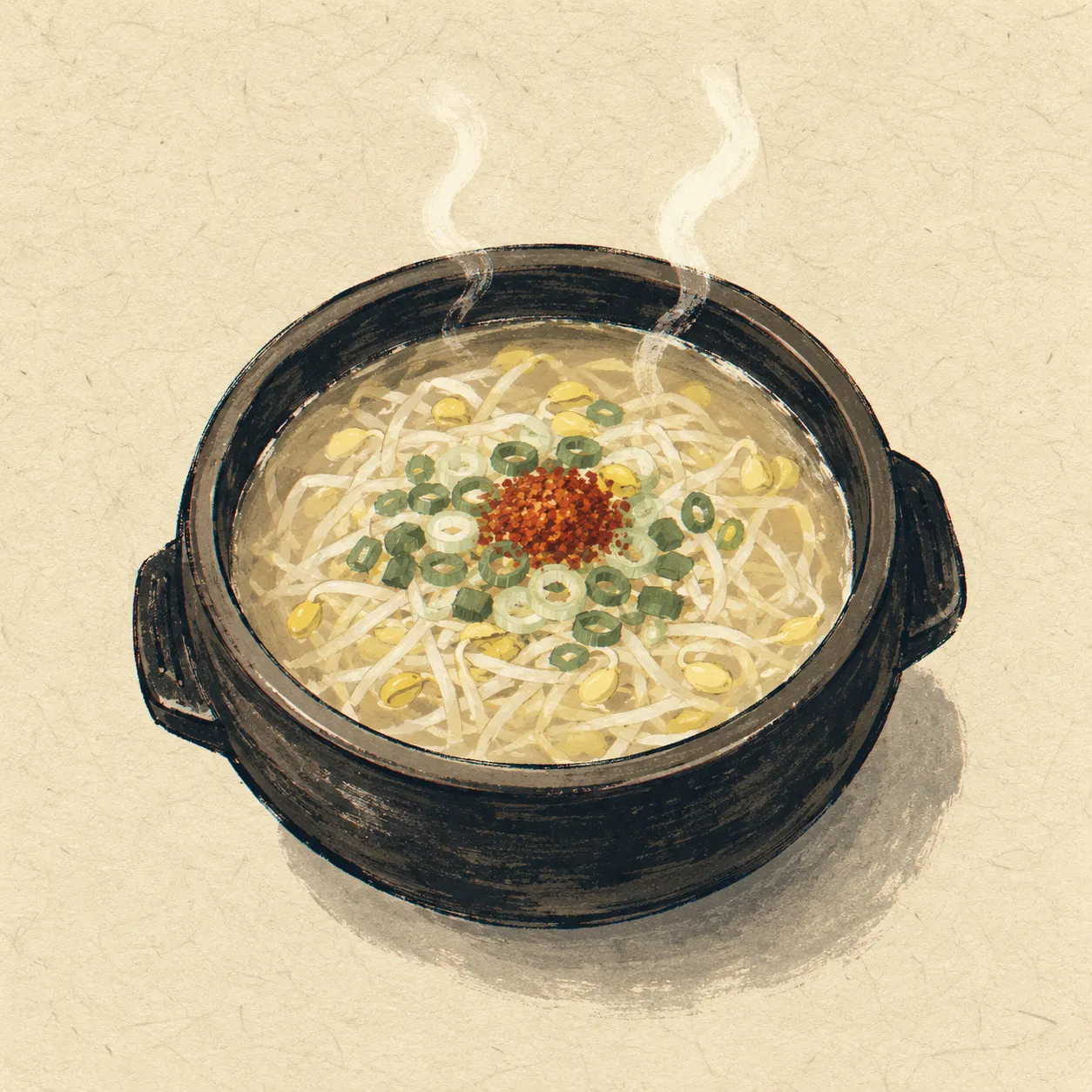 A ttukbaegi of kongnamul-gukbap